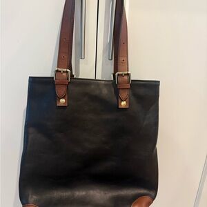 BEAUTIFUL Black and Brown Leather Tote Bag